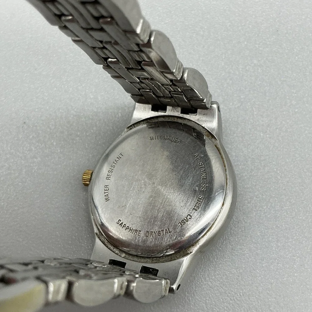 Wittnauer Womens Watch 25mm White Dial Two Tone 12M02 Date Swiss New Battery 6